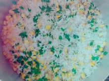 Arroz com milho e salsinha