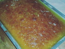 Bolo de laranja com calda quente