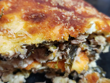 Torta low carb de atum e escarola