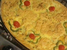 Frigideira de sardinha, abobrinha e repolho