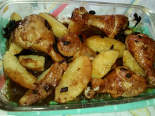 Coxa simples com batatas