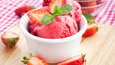 Sorvete caseiro de frutas