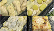 Filé de peixe com batatas coradas