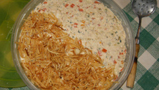 Frango crocante com batata palha (quente ou frio)