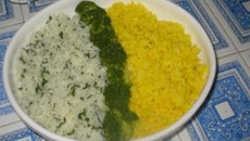 Arroz verde e amarelo da torcida do Brasil