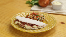 Tapioca com recheio de carne-seca com catupiri