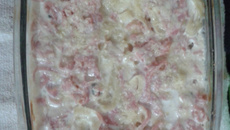 Talharim ao gorgonzola com presunto