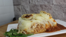 Arroz de forno em camadas com catupiri