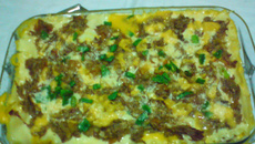 Lasanha de carne seca