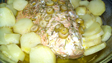 Salmão com batatas