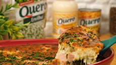 Arroz de forno com maionese e peito de peru