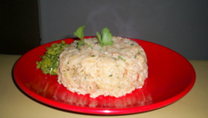 Risoto de camarão com alho poró