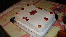 Bolo de morango da Elaine