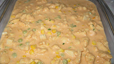 Estrogonofe de frango com milho