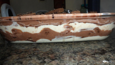 Pavê de waffer de chocolate