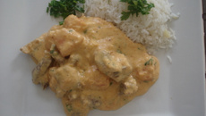 Carne Seca com Abóbora e Creme de Leite