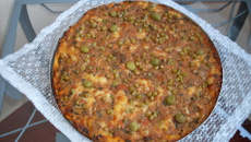 Pizza de mussarela com sardinha ou atum