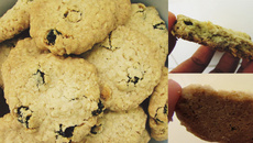 Biscoito amanteigado com aveia e passas