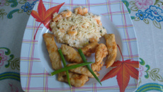 Risoto cremoso de camarão