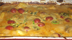 Peixe assado ao molho branco