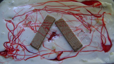 Doce com bolacha waffer