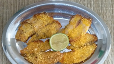 Filé de peixe empanado sem fritura