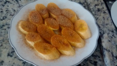 Banana de microondas com canela e açúcar