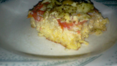 Torta com sobras de arroz