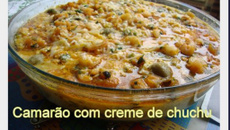 Camarão com creme de chuchu