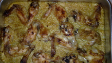 Asa de frango com creme de cebola