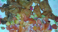 Bisteca de porco frita, prática e segura