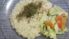 Risoto de cebola e palmito