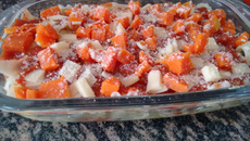 Lasanha de abóbora com creme de milho