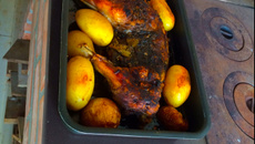 Paca ao forno a lenha