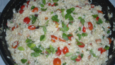 Risoto de Tomate com Manjericão