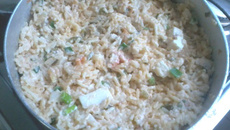 Risoto de camarão cremoso