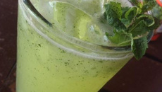 Chá verde com limão, gengibre e hortelã