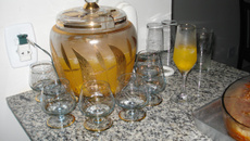 Ponche de champagne e pêssego