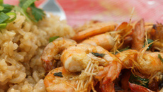 Arroz integral ao vinho branco