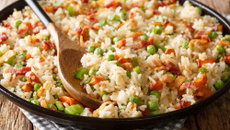 Arroz à grega com bacon