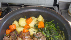 Rabada com batata e agrião de domingo