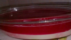 Gelatina com creme branco