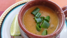 Caldo de camarão no liquidificador