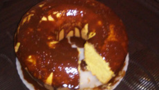 Bolo de fubá com bananas