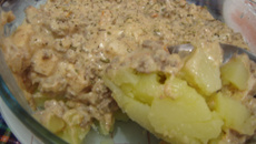 Batata cremosa com carne moída