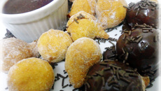 Bolinho de chuva com brigadeiro