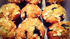 Muffin de blueberry e banana