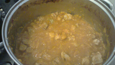 Quibebe de abóbora com lombo de porco