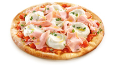 Pizza de peito de peru e creme de ricota
