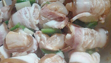 Espetinho de frango e bacon